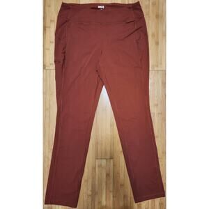 Duluth Trading Co Women NoGA Classic Slim Leg Pants Large x 33 Orange Athleisure